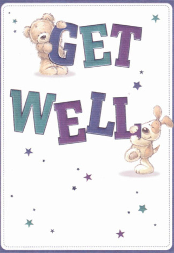 Radiating gentle encouragement, this illustrated get well card captures the essence of comfort through the playful companionship of a cheerful bear and an affectionate puppy. Both characters are artfully rendered-soft fur textures and velvety ears invite the touch, their friendly faces brimming with empathy. Twinkling stars in lively purples and cool aquas seem to circle them, scattering good wishes through the card's clean, inviting backdrop. The calligraphy is bold and welcoming, shades of deep teal and violet offering a visual lift akin to fresh blooms gracing a neighbour's windowsill on Orpington's quiet mews. There's a sense of touch woven into every brushstroke, reminiscent of arranging a bouquet to send love to a friend at Princess Royal University Hospital. As a local florist, I see this card as a partner to a hand-tied selection from Flowers Orpington-together, they send out a wave of restorative energy and sincere care, perfectly suited for lifting spirits in our beloved town.